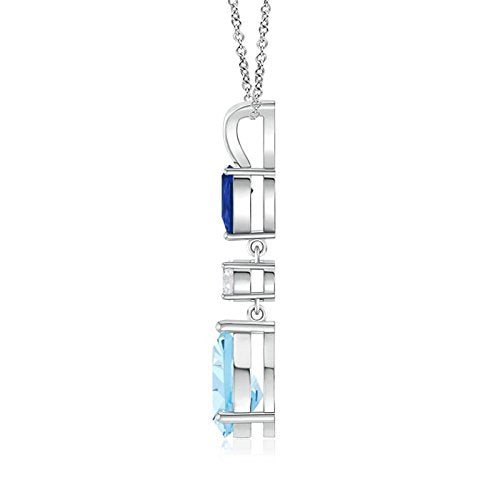 Pear-Shaped Aquamarine Drop Pendant Necklace, 14K Gold or Platinum