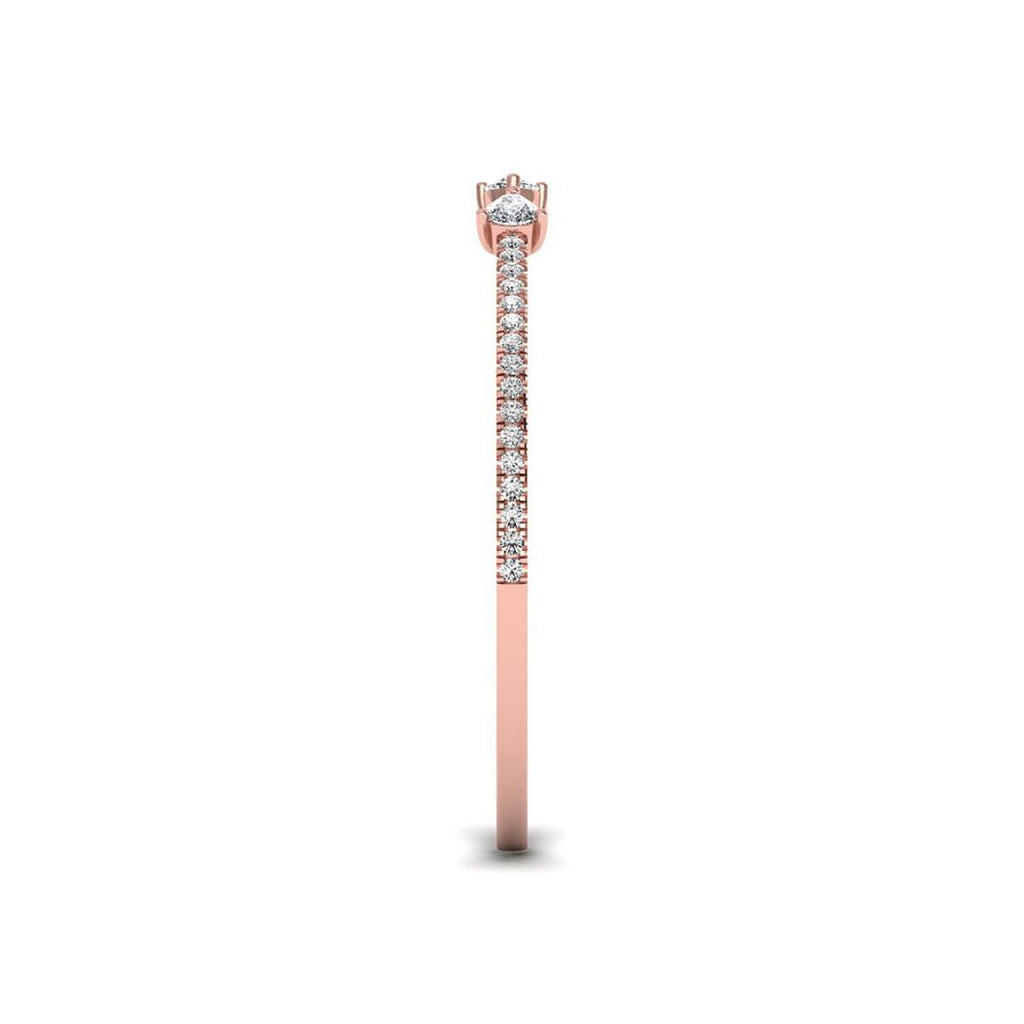 Lab Grown Pear & Round Diamond Open Cuff Bangle, 14K Gold