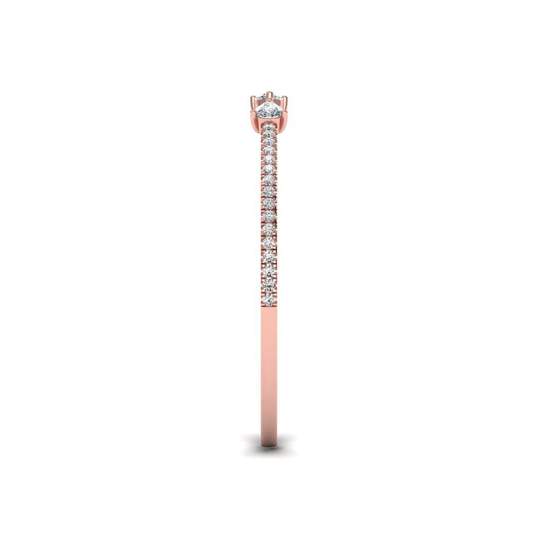 Lab Grown Pear & Round Diamond Open Cuff Bangle, 14K Gold