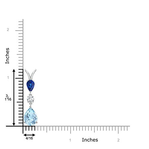 Pear-Shaped Aquamarine Drop Pendant Necklace, 14K Gold or Platinum