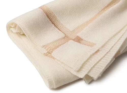 100% Cashmere Knit Scarf & Pashmina Wrap, Undyed Natural Color