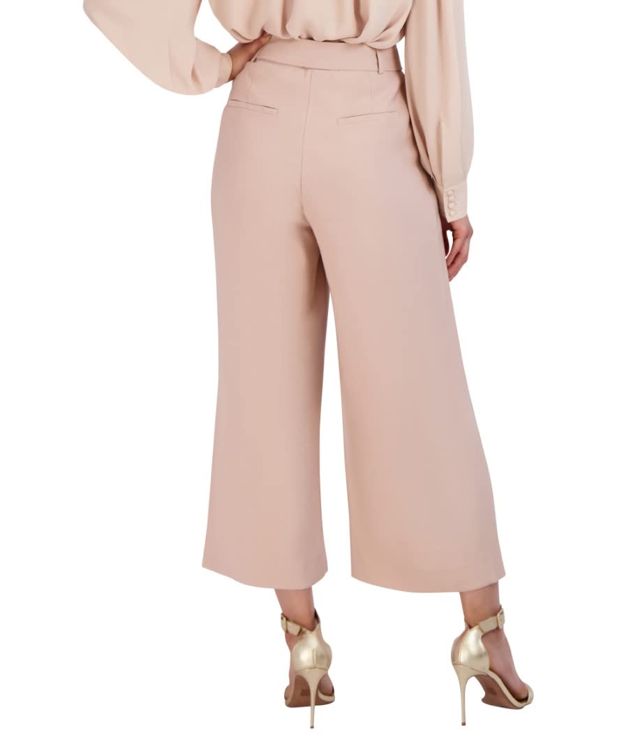 BCBGMAXAZRIA Women's Wide Leg Waist Tie Cropped Pants