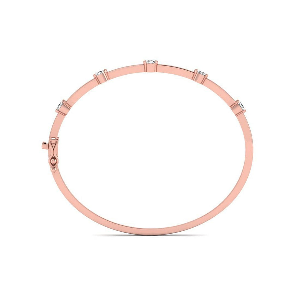 Lab Grown Diamond Half Bezel Bangle Bracelet, 14K Gold