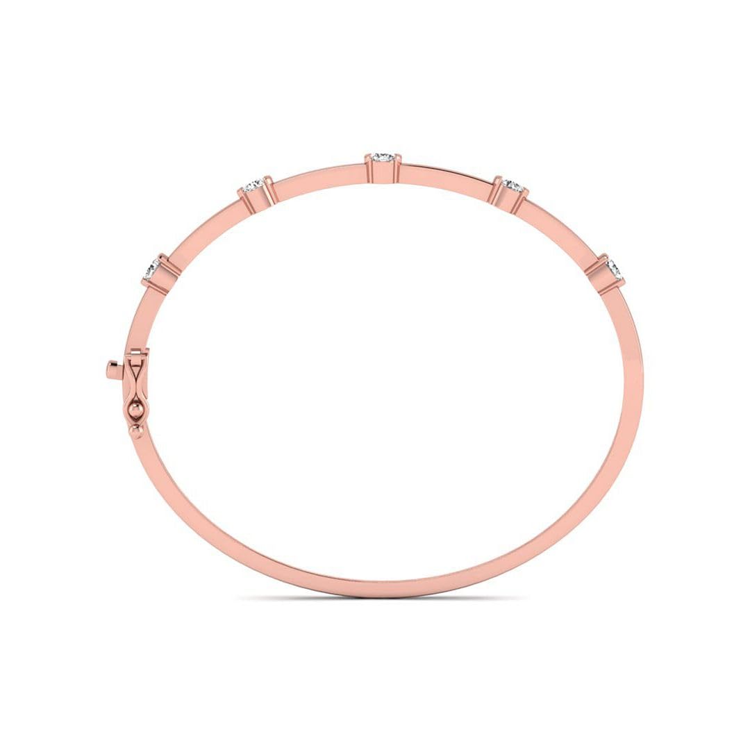 Lab Grown Diamond Half Bezel Bangle Bracelet, 14K Gold