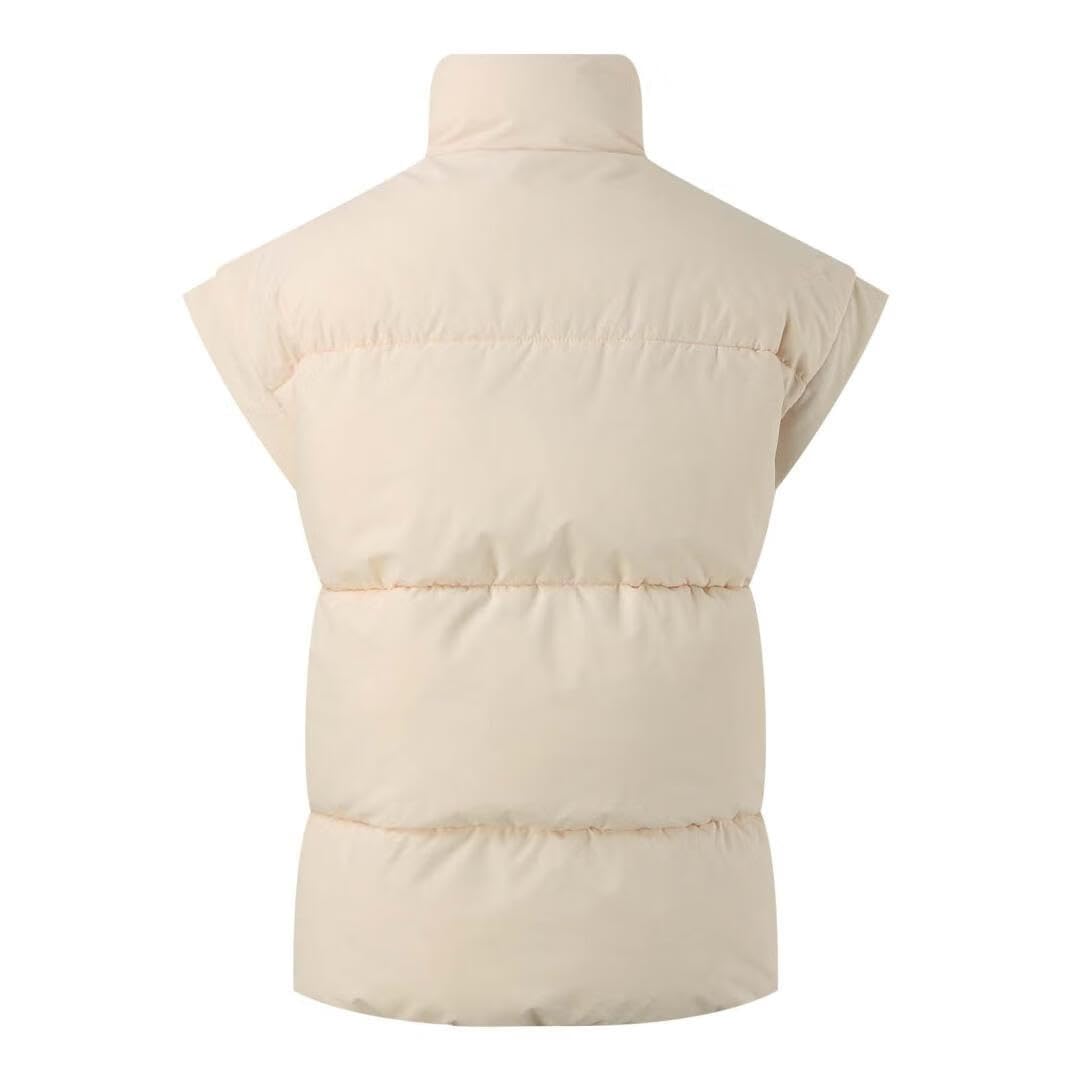 Womens Zip Up Puffer Vest Stand Collar Sleeveless Padded Jacket Coat