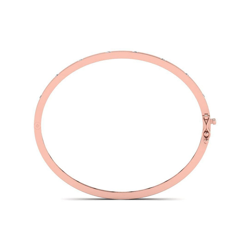 Lab Grown Diamond Flush Set Bangle Bracelet, 14K Gold