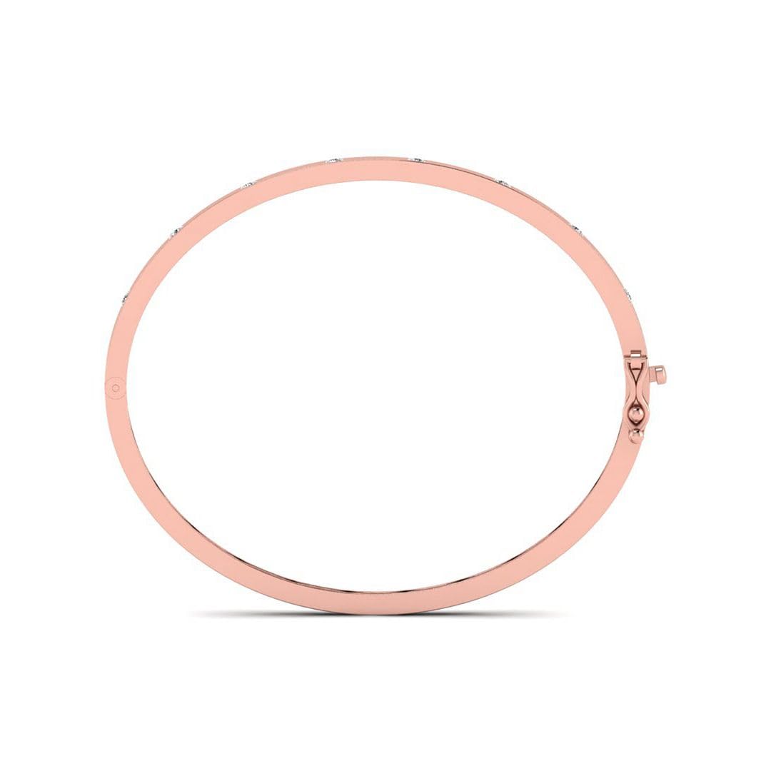 Lab Grown Diamond Flush Set Bangle Bracelet, 14K Gold