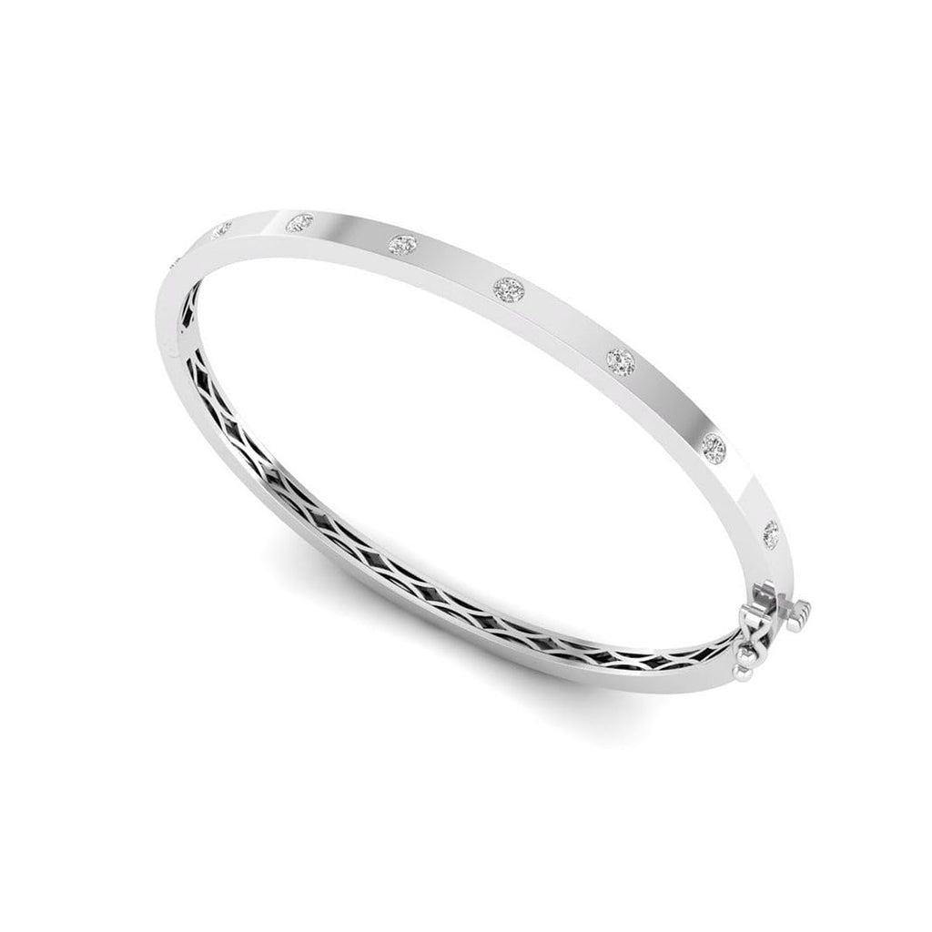 Lab Grown Diamond Flush Set Bangle Bracelet, 14K Gold