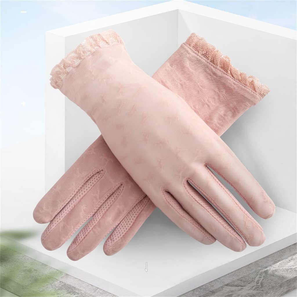Ice Silk Lace Gloves Ladies Driving and Cycling Thin Hand Socks Touch Screen