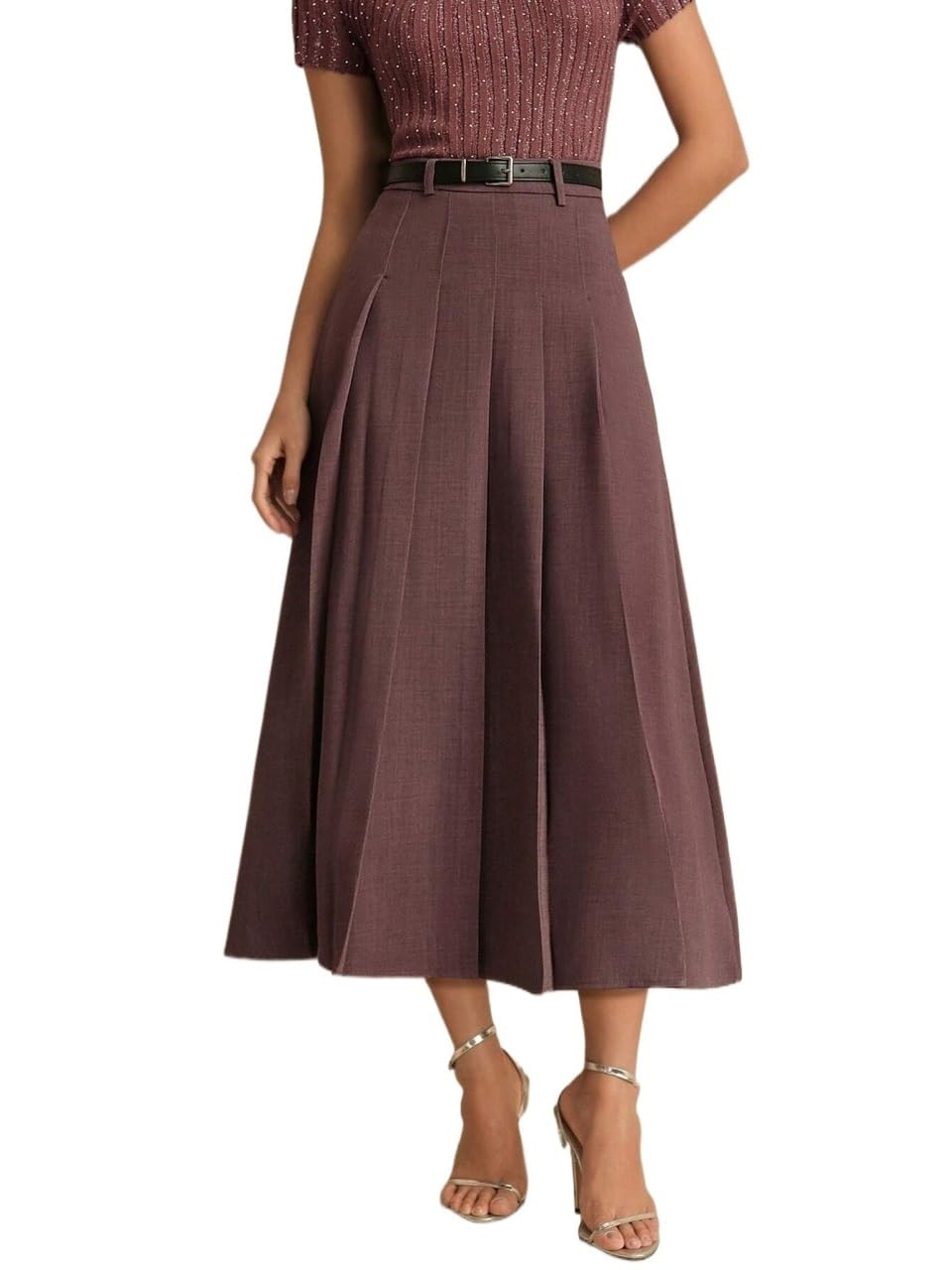 Women's Pleated Suit Skirt, Elegant Summer Skirt