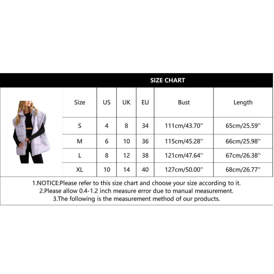 Womens Zip Up Puffer Vest Stand Collar Sleeveless Padded Jacket Coat