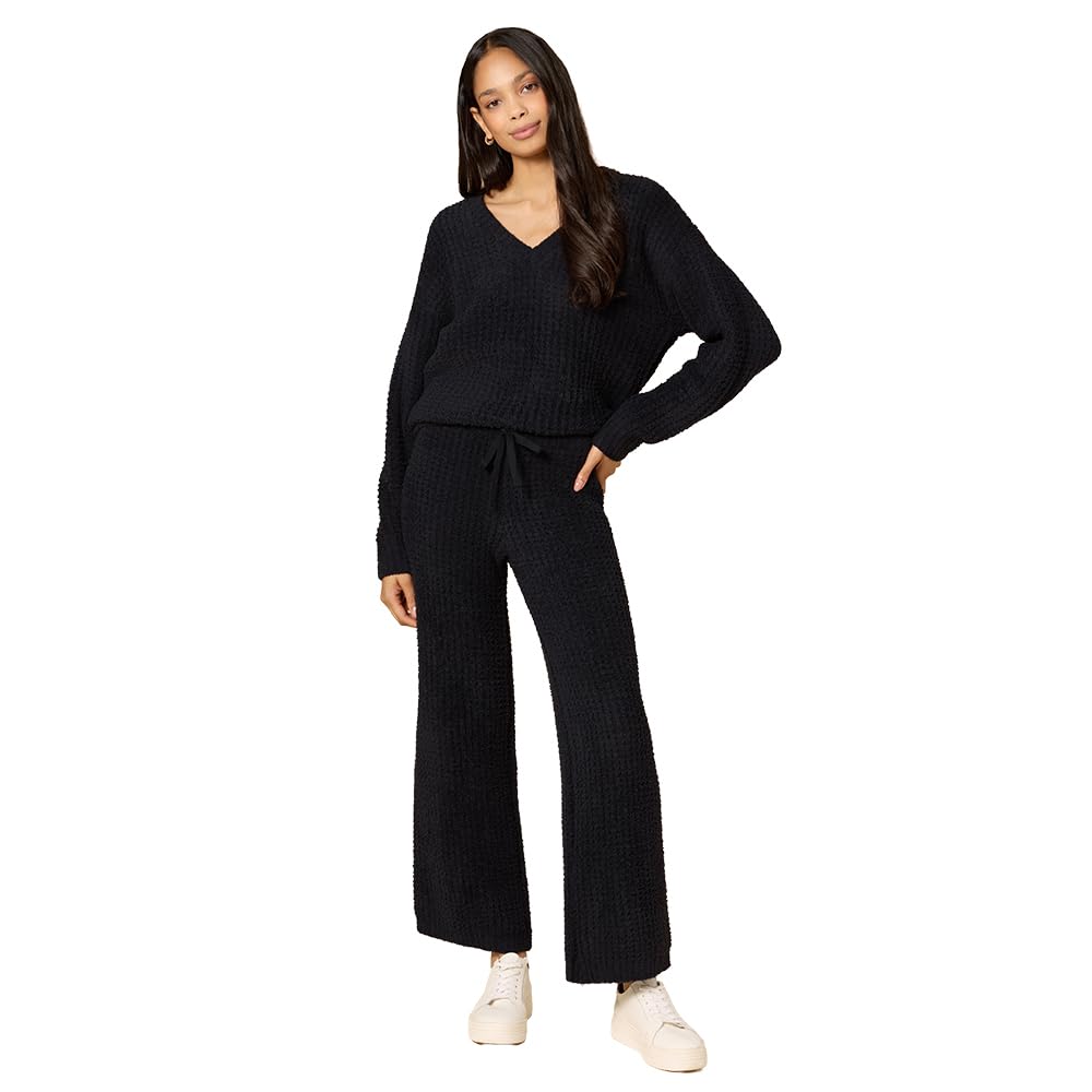 Women's Ultra-Soft Waffle Knit Lounge Set, 2-Piece Pajama Set