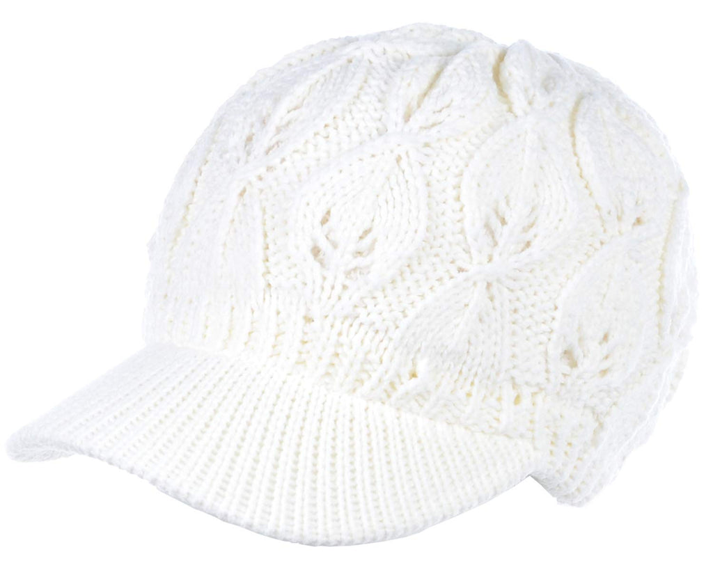 Women's Cable Knit Newsboy Cap with Fleece Lining