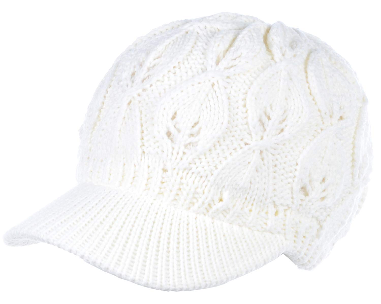 Women's Cable Knit Newsboy Cap with Fleece Lining