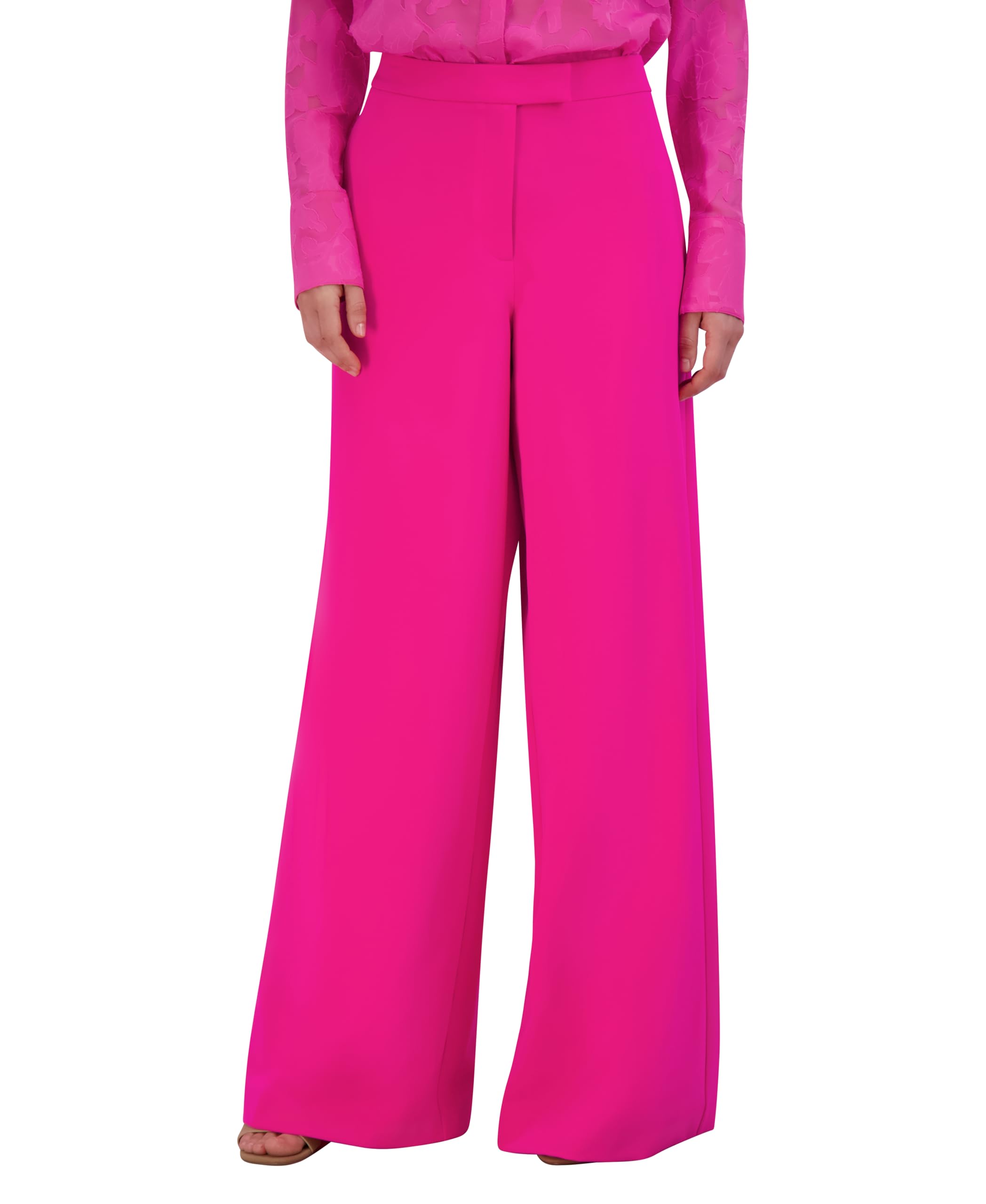 BCBGMAXAZRIA Women's Bi-Stretch Crepe Wide Leg Pants