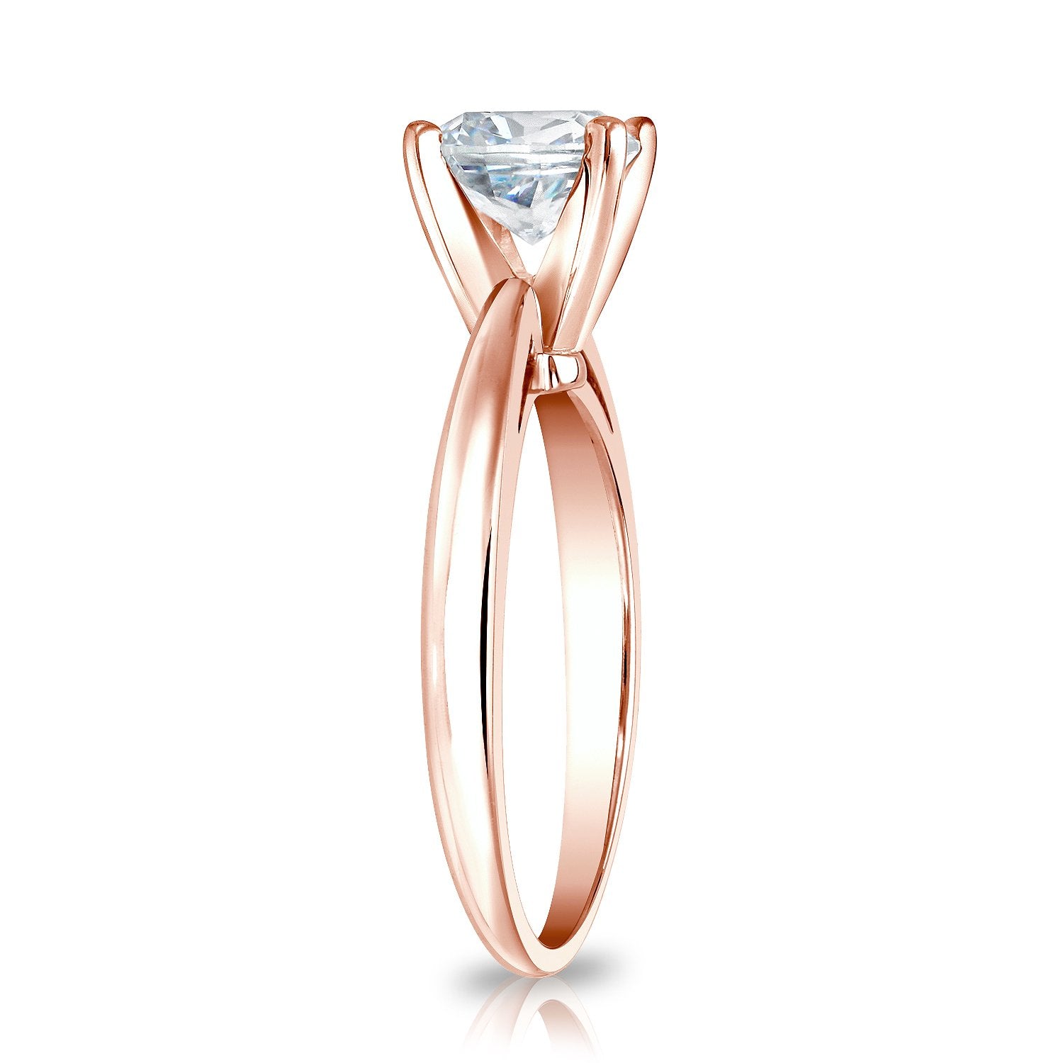 Cushion Cut Diamond Solitaire Ring, 14K Gold