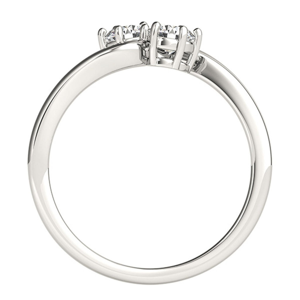 14k Gold Round-Cut Two-Stone Diamond Ring (1/2 cttw, J-K, SI1-SI2) Size 4-9