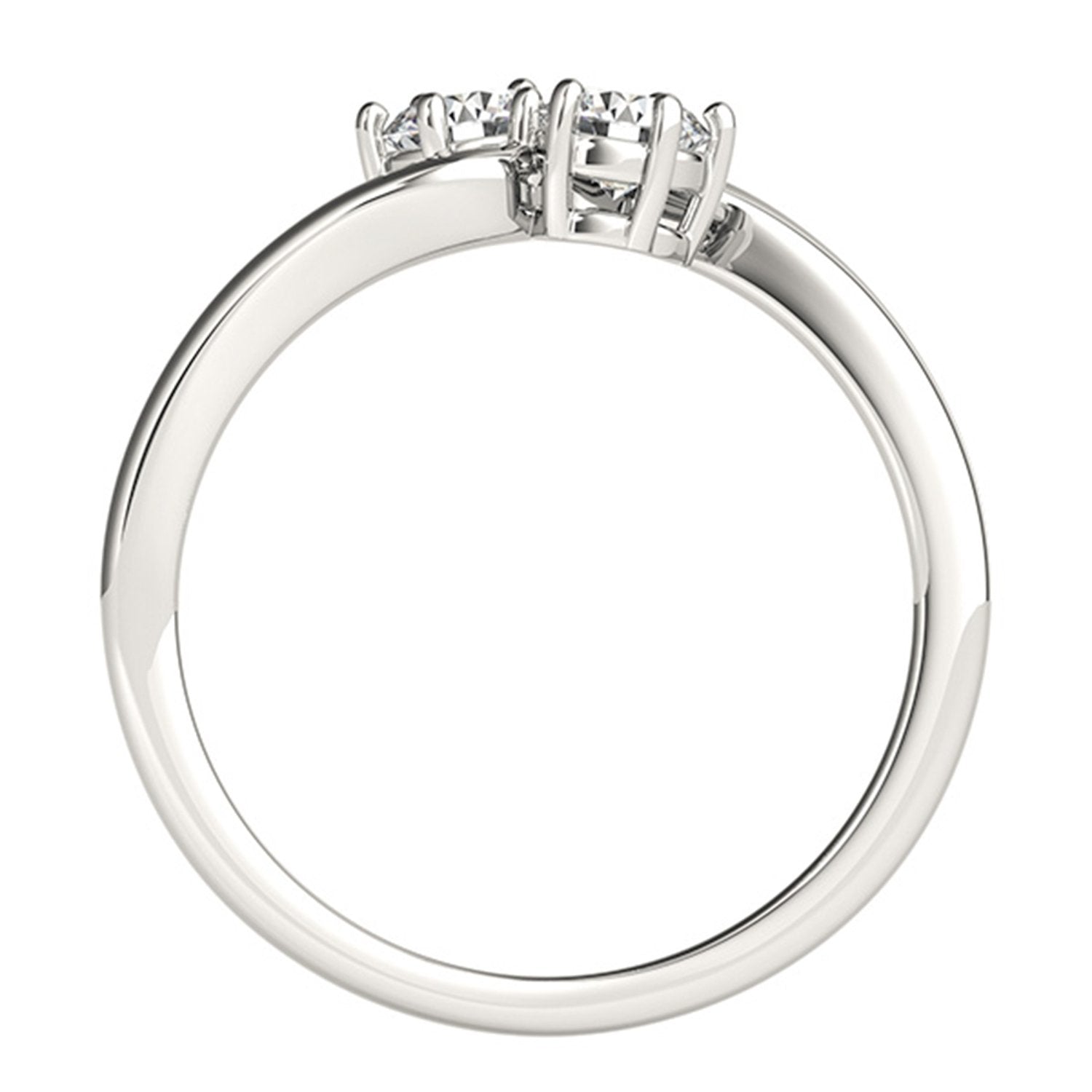 14k Gold Round-Cut Two-Stone Diamond Ring (1/2 cttw, J-K, SI1-SI2) Size 4-9