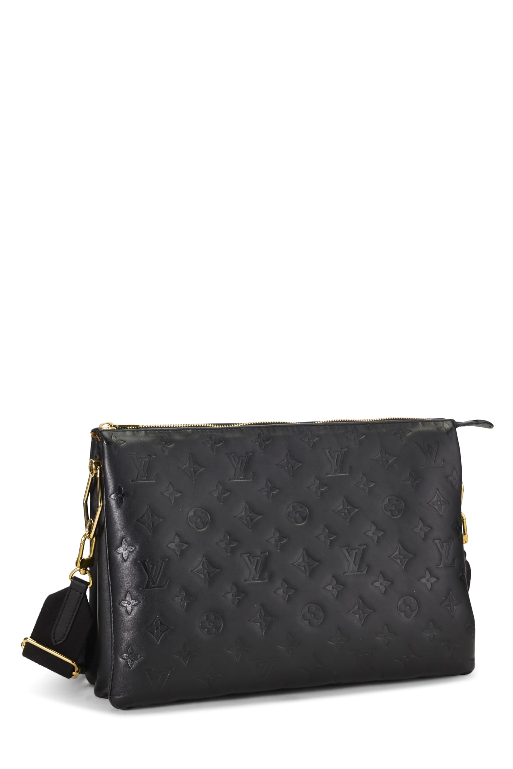 Louis Vuitton, Pre-loved Black Monogram Leather Coussin MM, Black