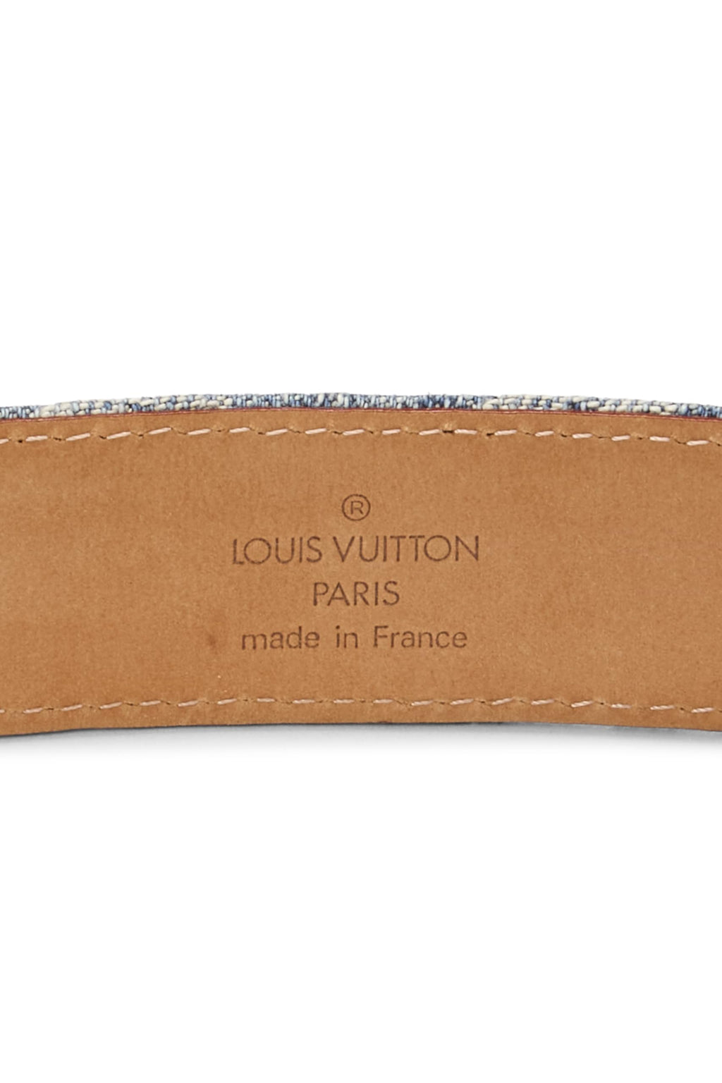 Louis Vuitton, Pre-loved Blue Monogram Denim Belt 80, Blue