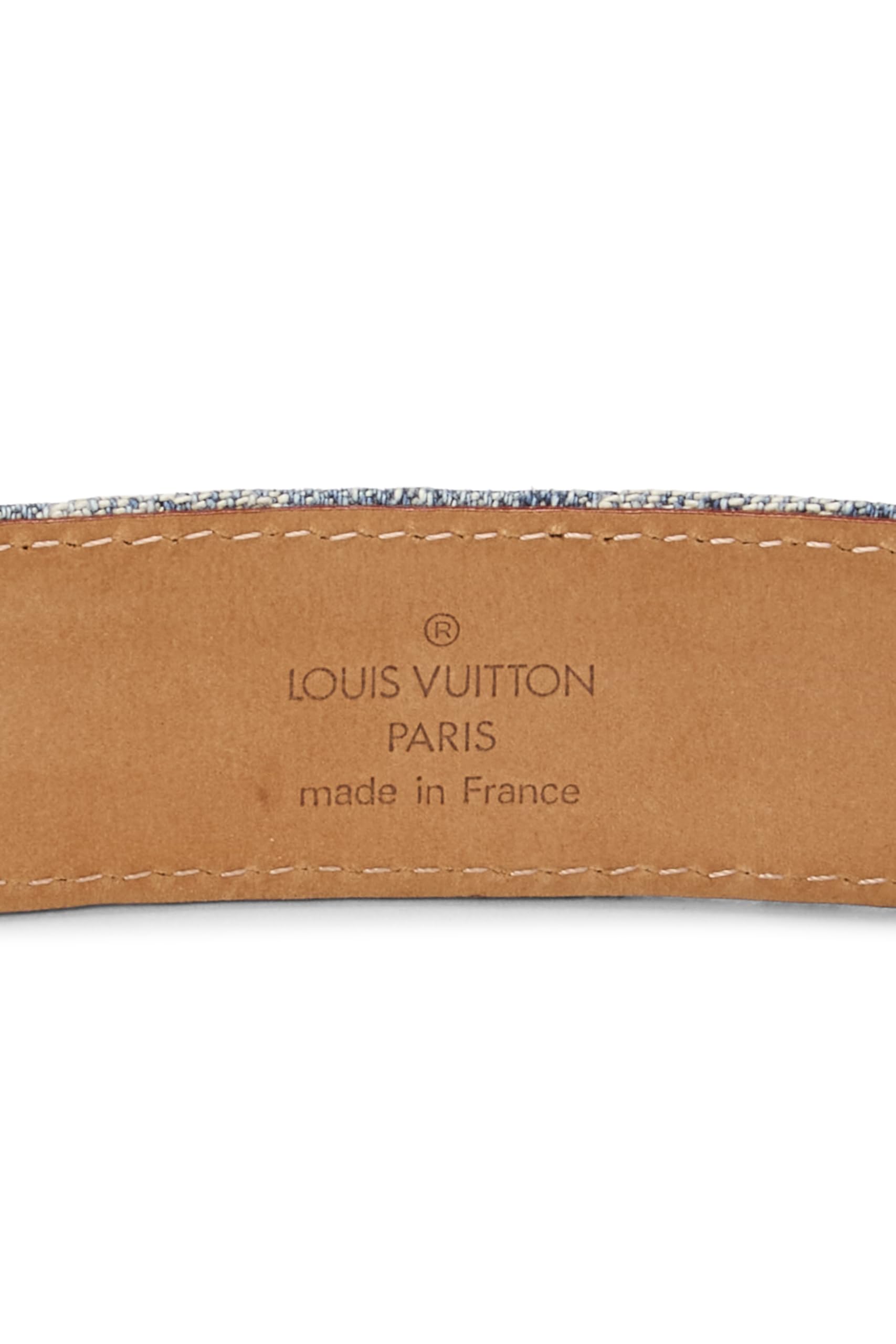 Louis Vuitton, Pre-loved Blue Monogram Denim Belt 80, Blue
