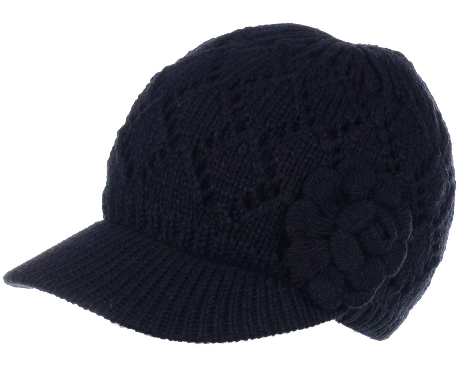 Women's Cable Knit Newsboy Cap with Fleece Lining