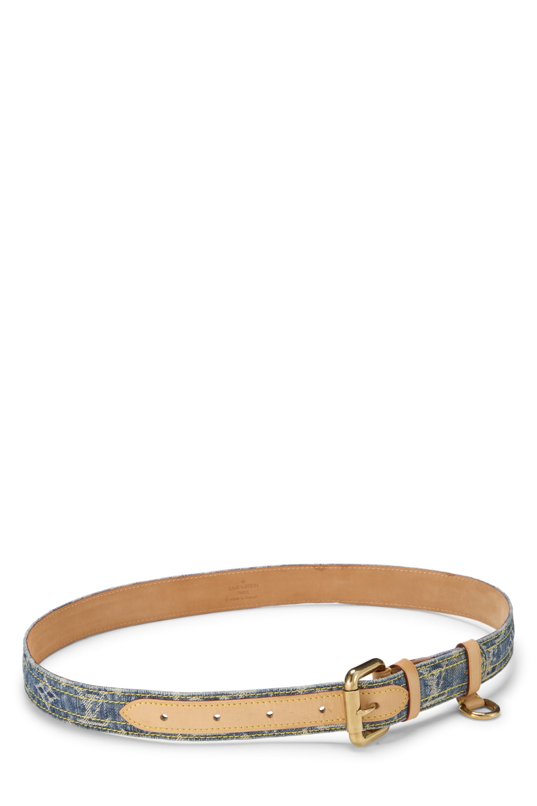 Louis Vuitton, Pre-loved Blue Monogram Denim Belt 80, Blue