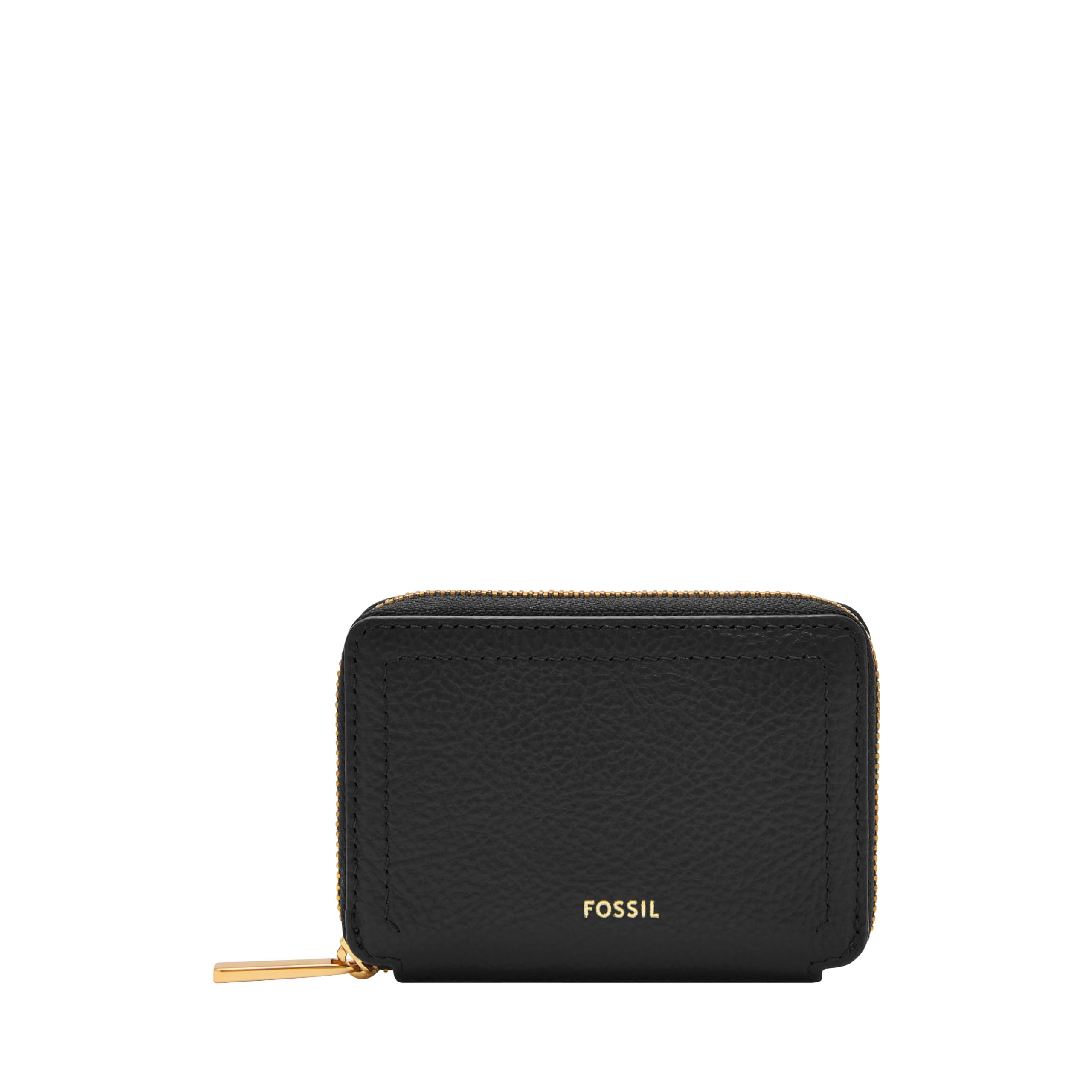 Fossil Women's Logan RFID-Blocking Leather Zip Around Card Case Wallet with Keychain