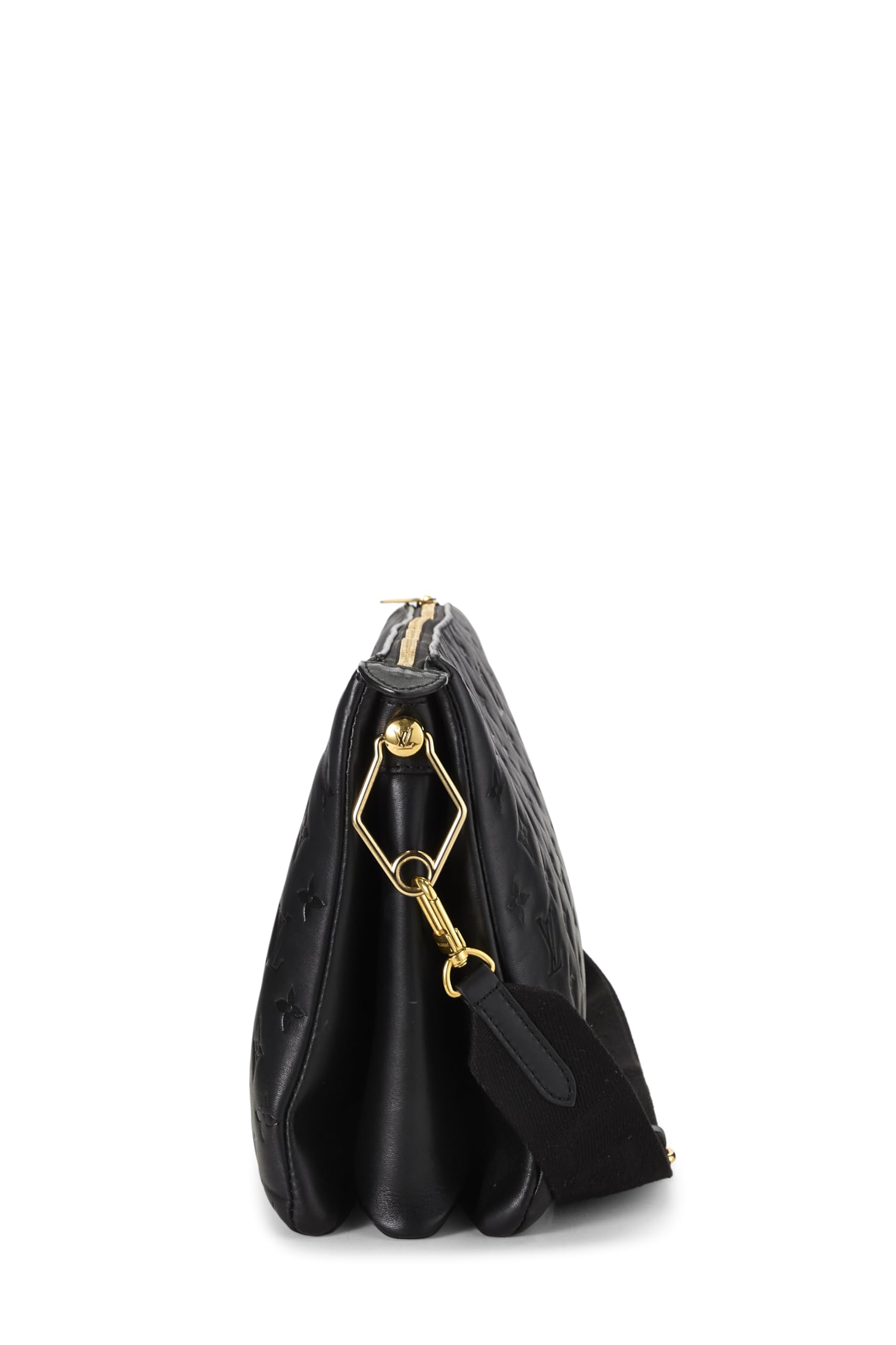 Louis Vuitton, Pre-loved Black Monogram Leather Coussin MM, Black