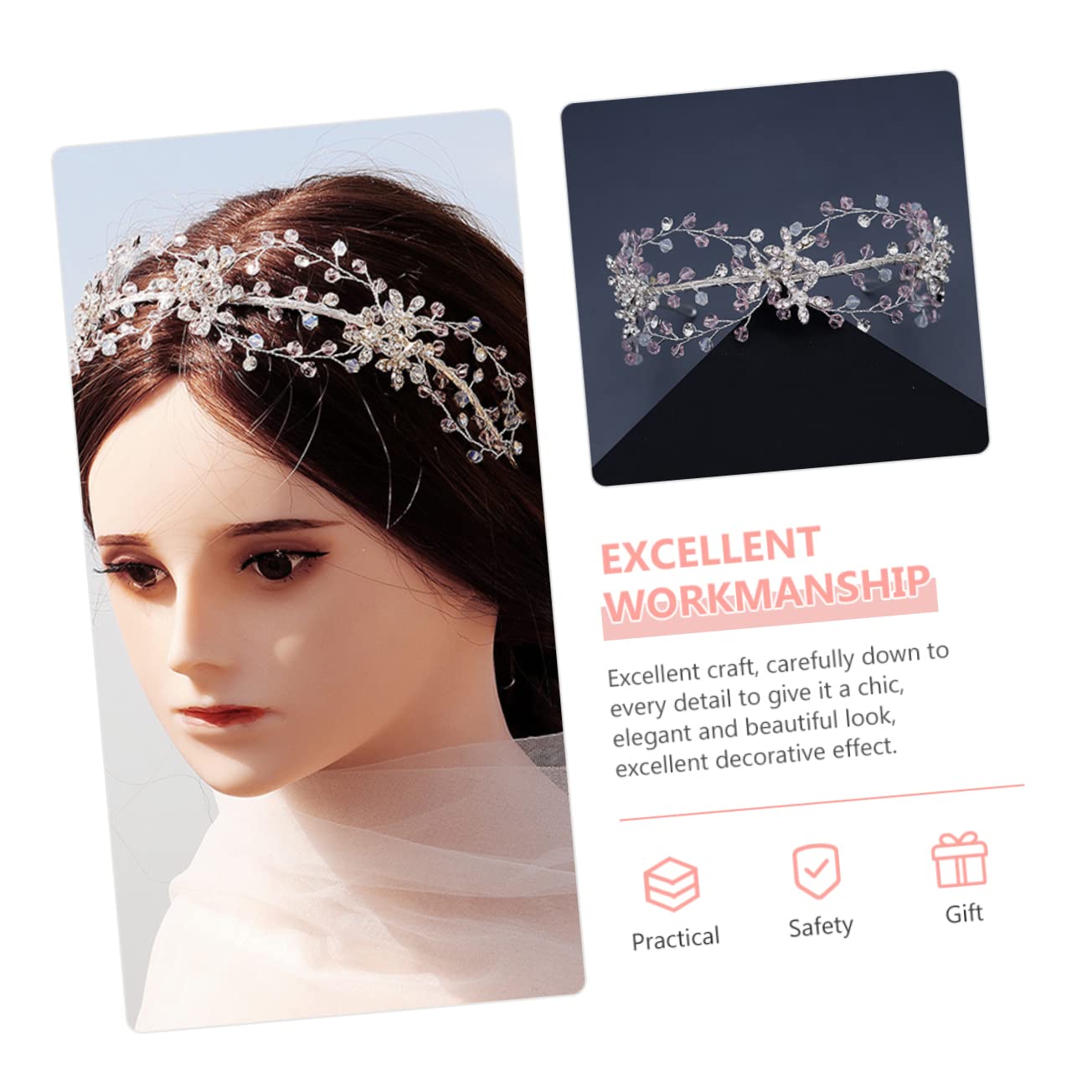 Bridal Rhinestone Crystal Headband for Wedding & Bridesmaids