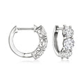Lab Grown Diamond Huggie Hoop Earrings, 14K White Gold