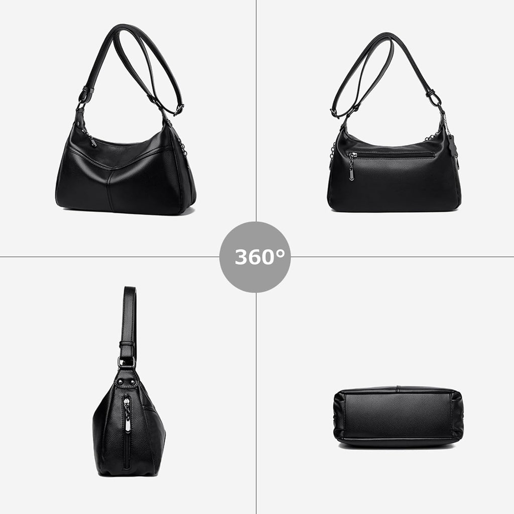 Women's Genuine Leather Hobo Shoulder Crossbody Bag