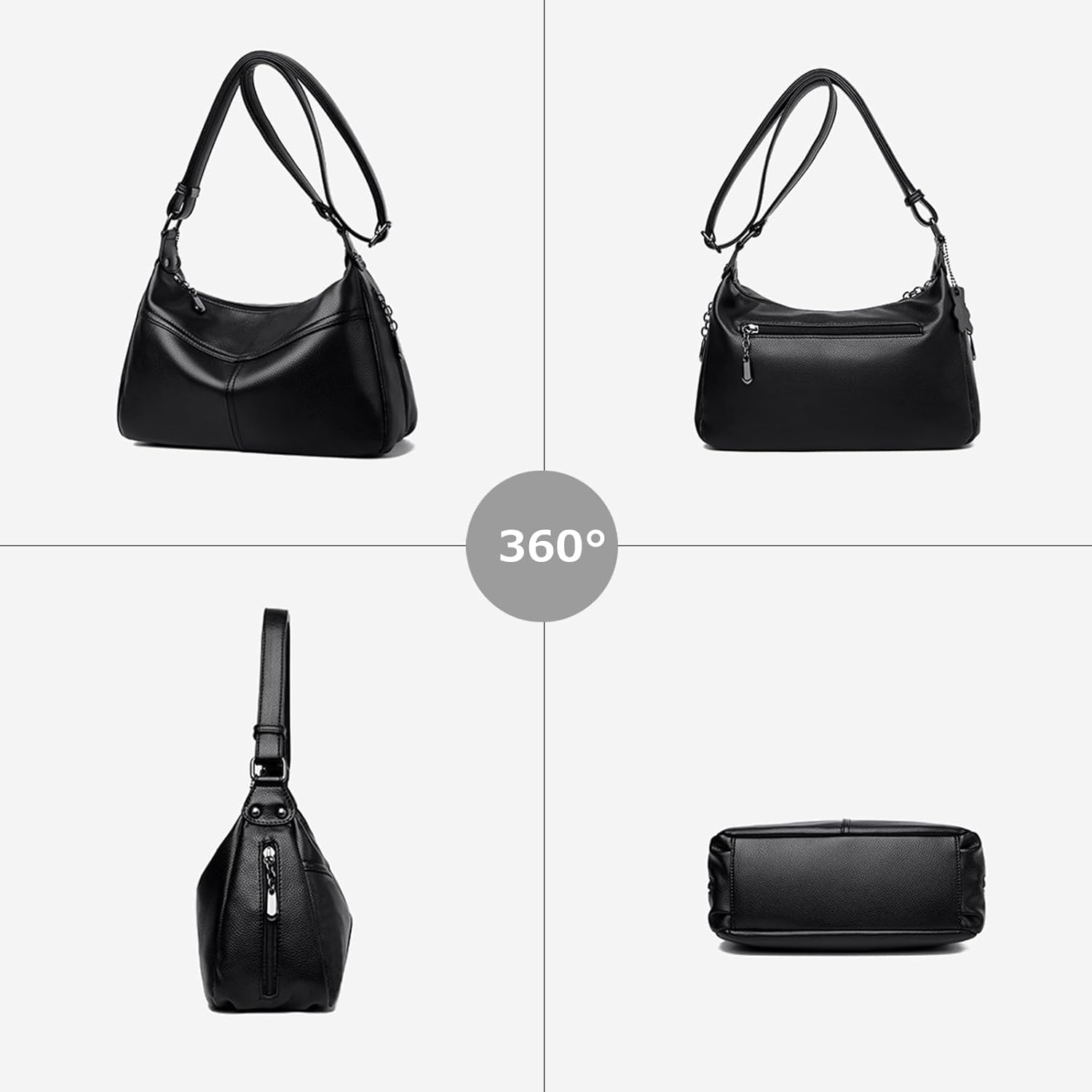 Women's Genuine Leather Hobo Shoulder Crossbody Bag