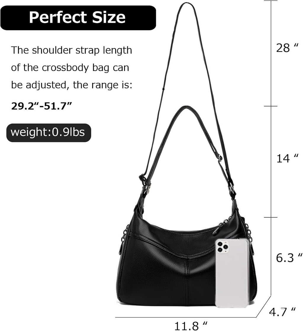 Women's Genuine Leather Hobo Shoulder Crossbody Bag