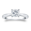 Cushion Cut Diamond Solitaire Ring, 14K Gold
