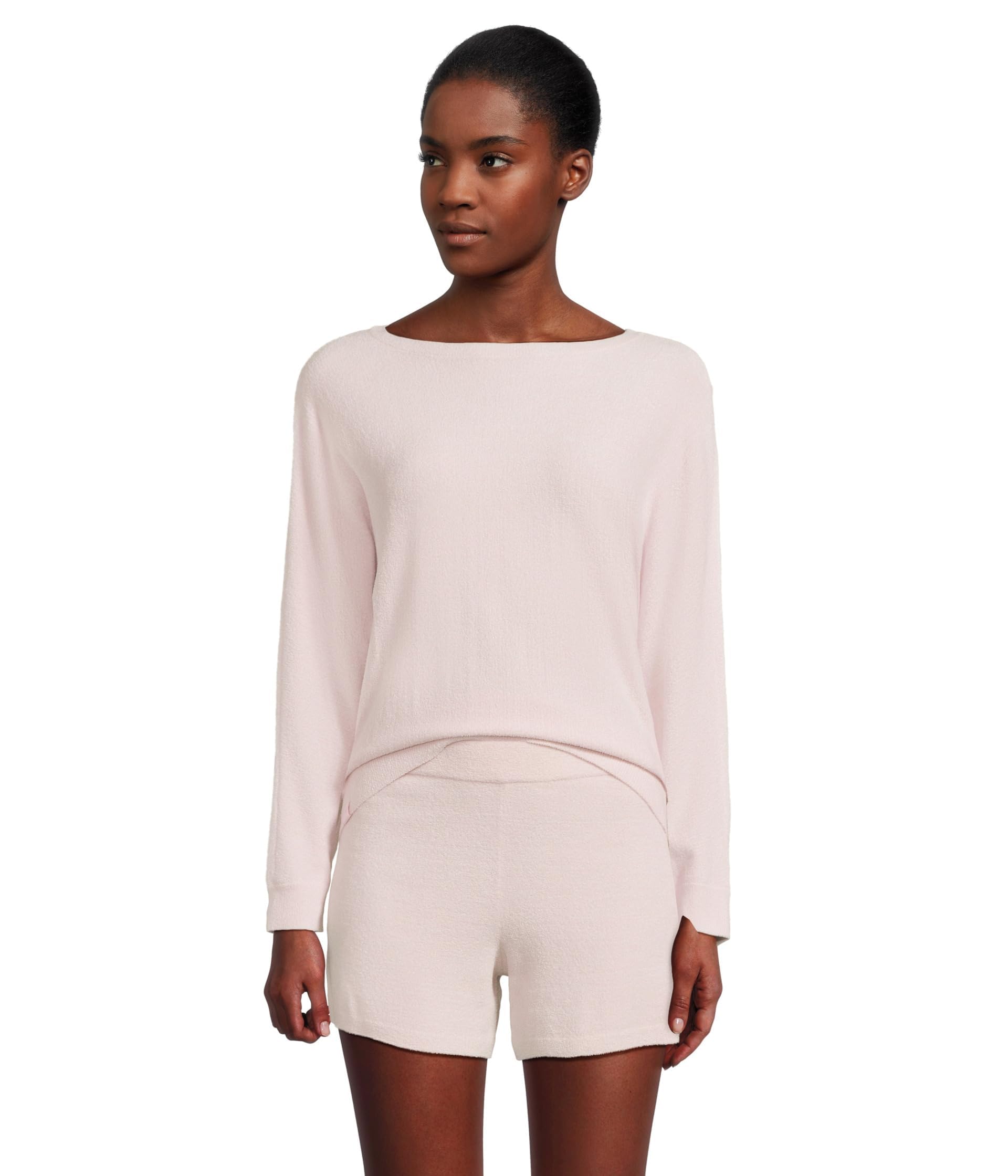 Women's Cozy Knit Boatneck Pullover & Shorts Set