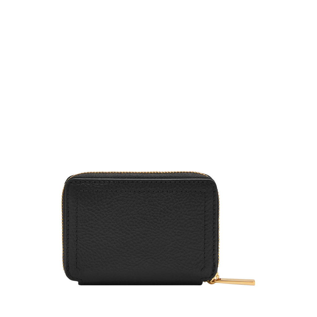 Fossil Women's Logan RFID-Blocking Leather Zip Around Card Case Wallet with Keychain