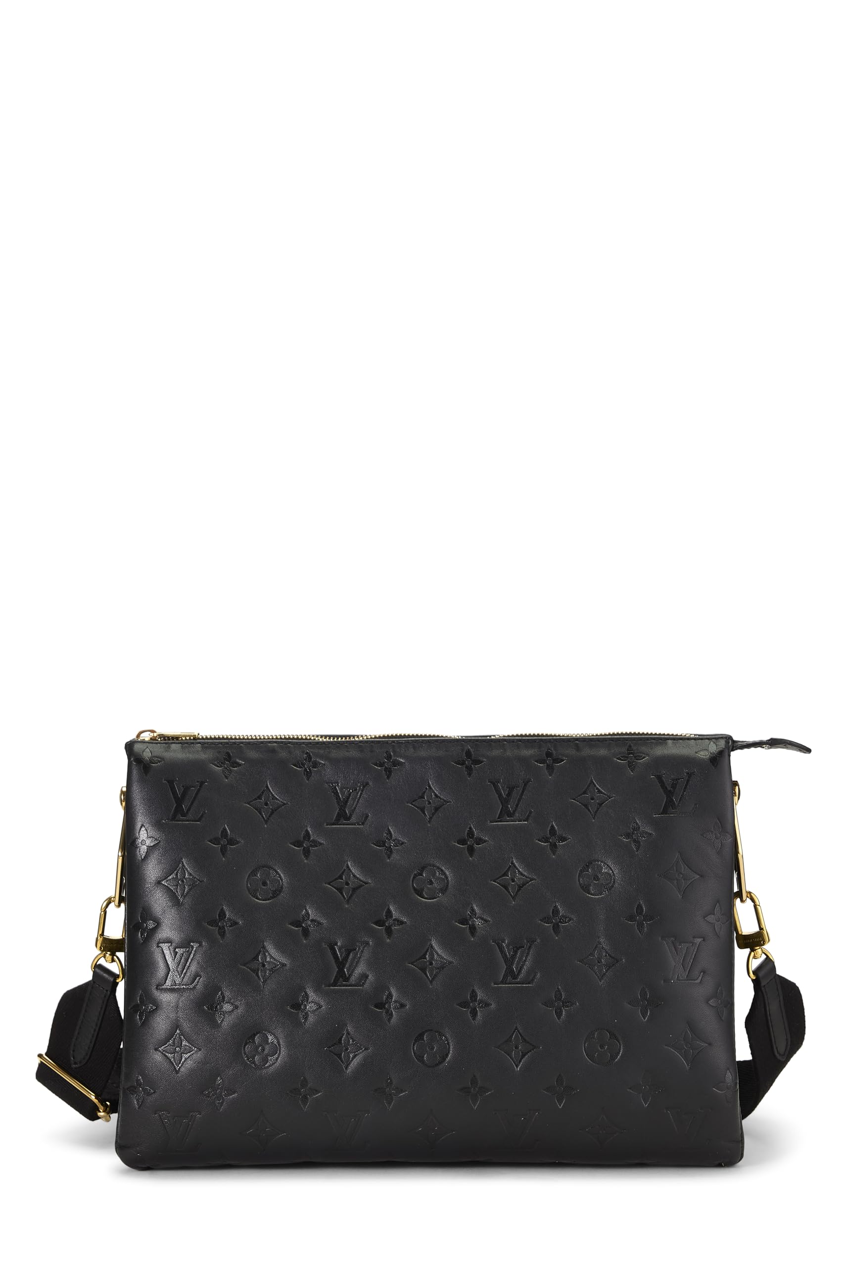 Louis Vuitton, Pre-loved Black Monogram Leather Coussin MM, Black
