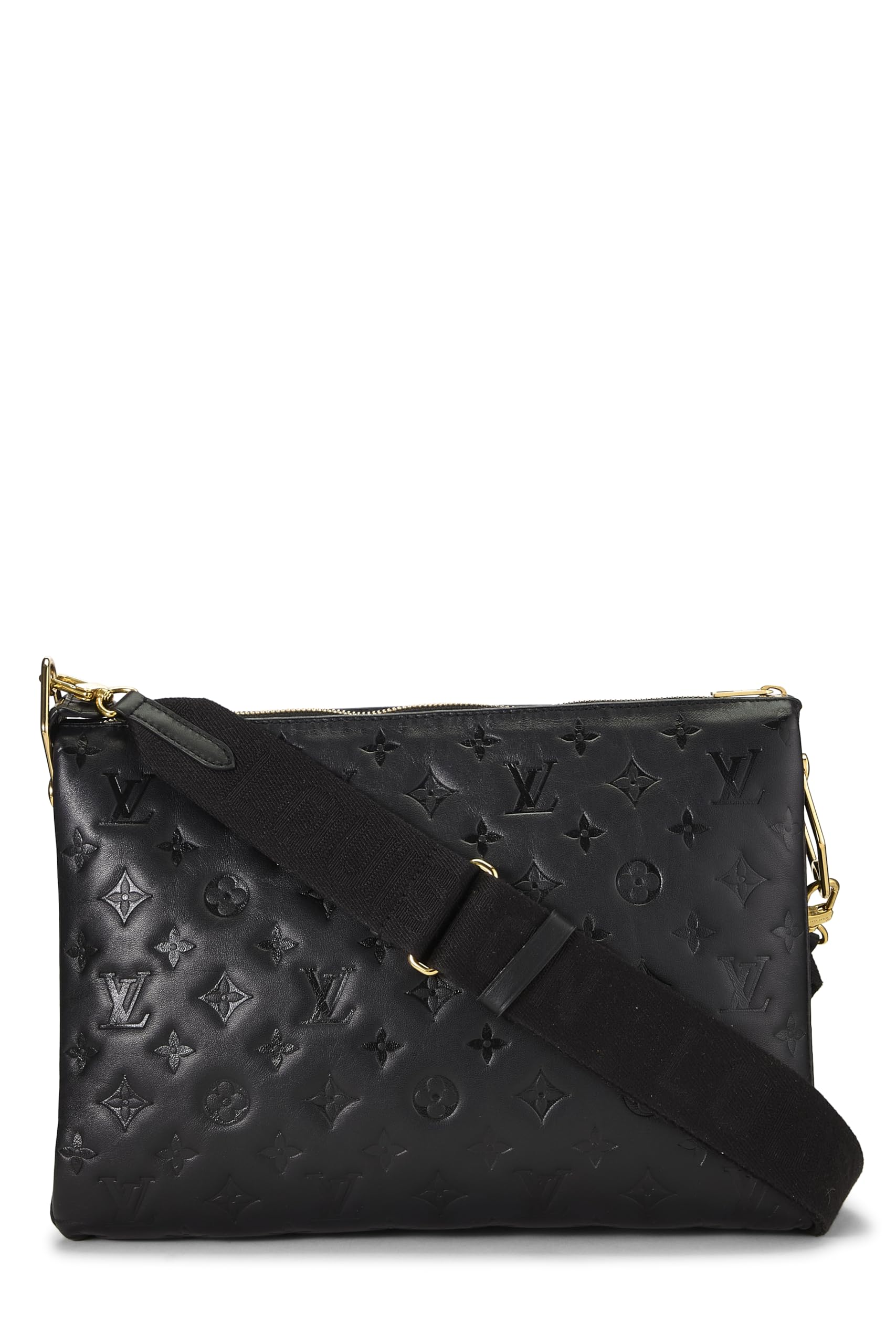 Louis Vuitton, Pre-loved Black Monogram Leather Coussin MM, Black