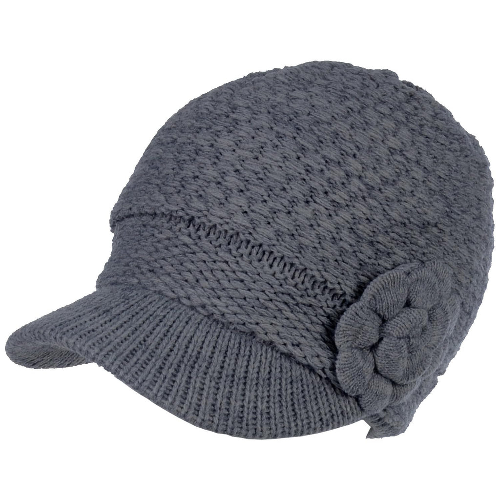 Women's Cable Knit Newsboy Cap with Fleece Lining