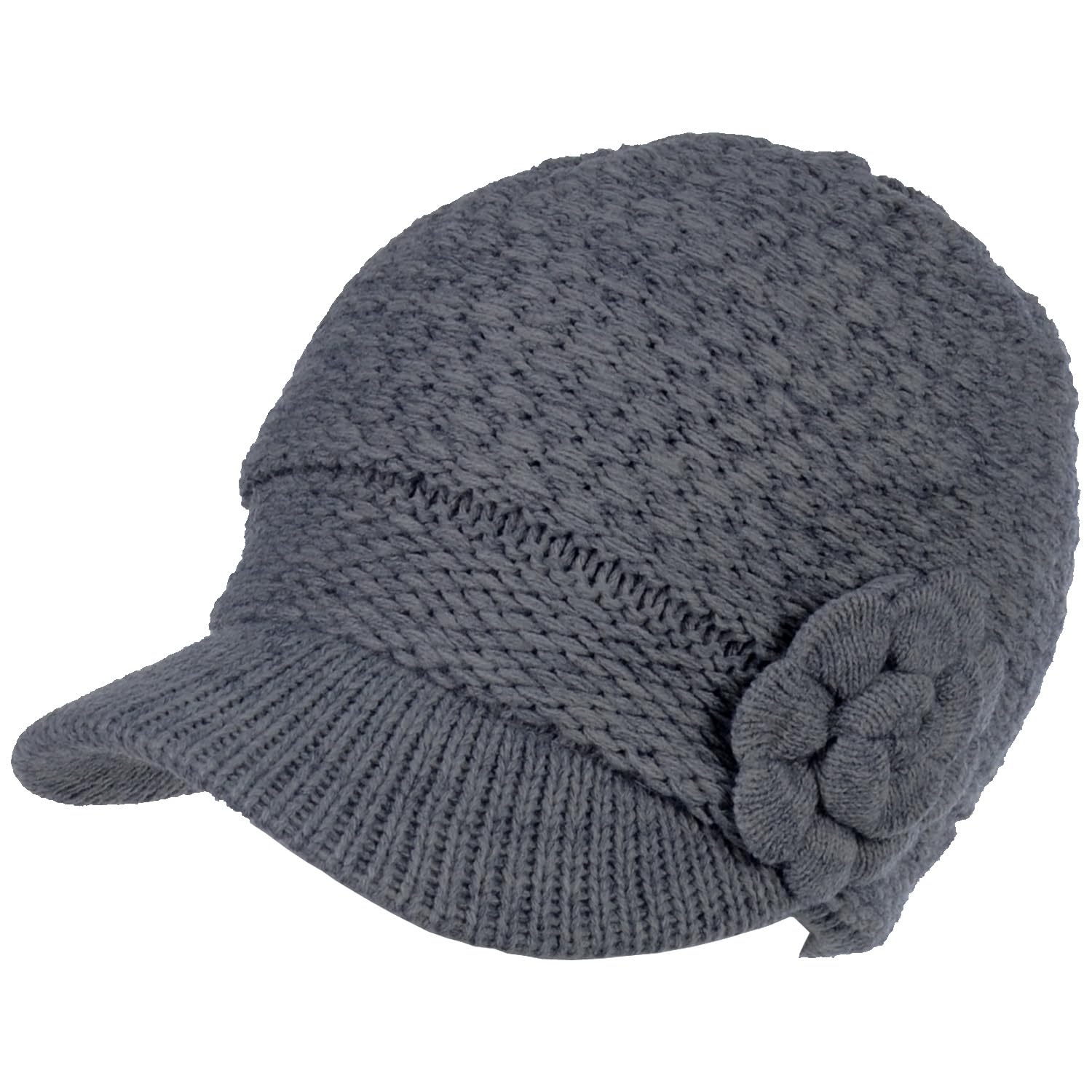 Women's Cable Knit Newsboy Cap with Fleece Lining