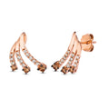 Chocolate Diamond Stud Earrings, 14K Rose Gold
