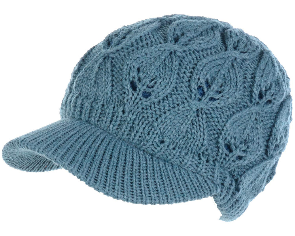 Women's Cable Knit Newsboy Cap with Fleece Lining