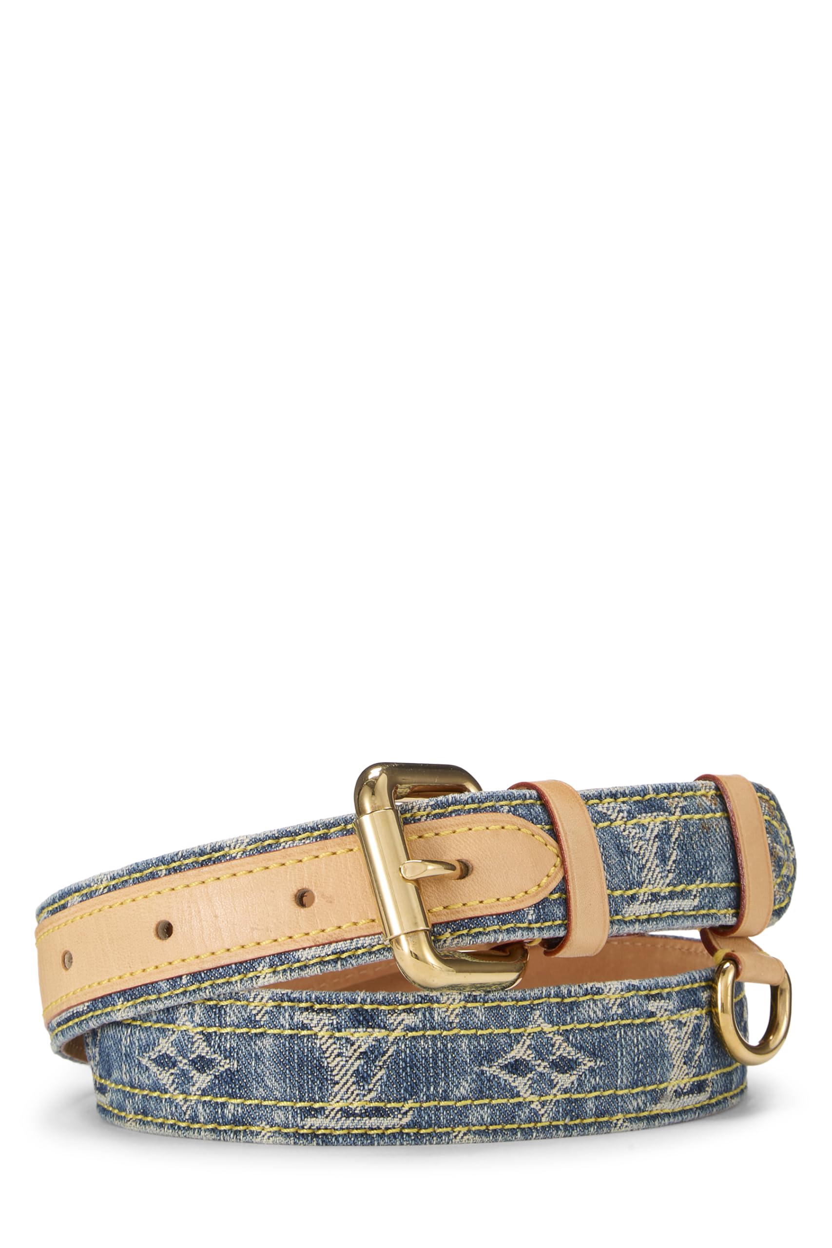 Louis Vuitton, Pre-loved Blue Monogram Denim Belt 80, Blue
