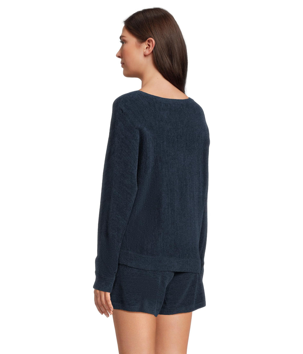 Women's Cozy Knit Boatneck Pullover & Shorts Set