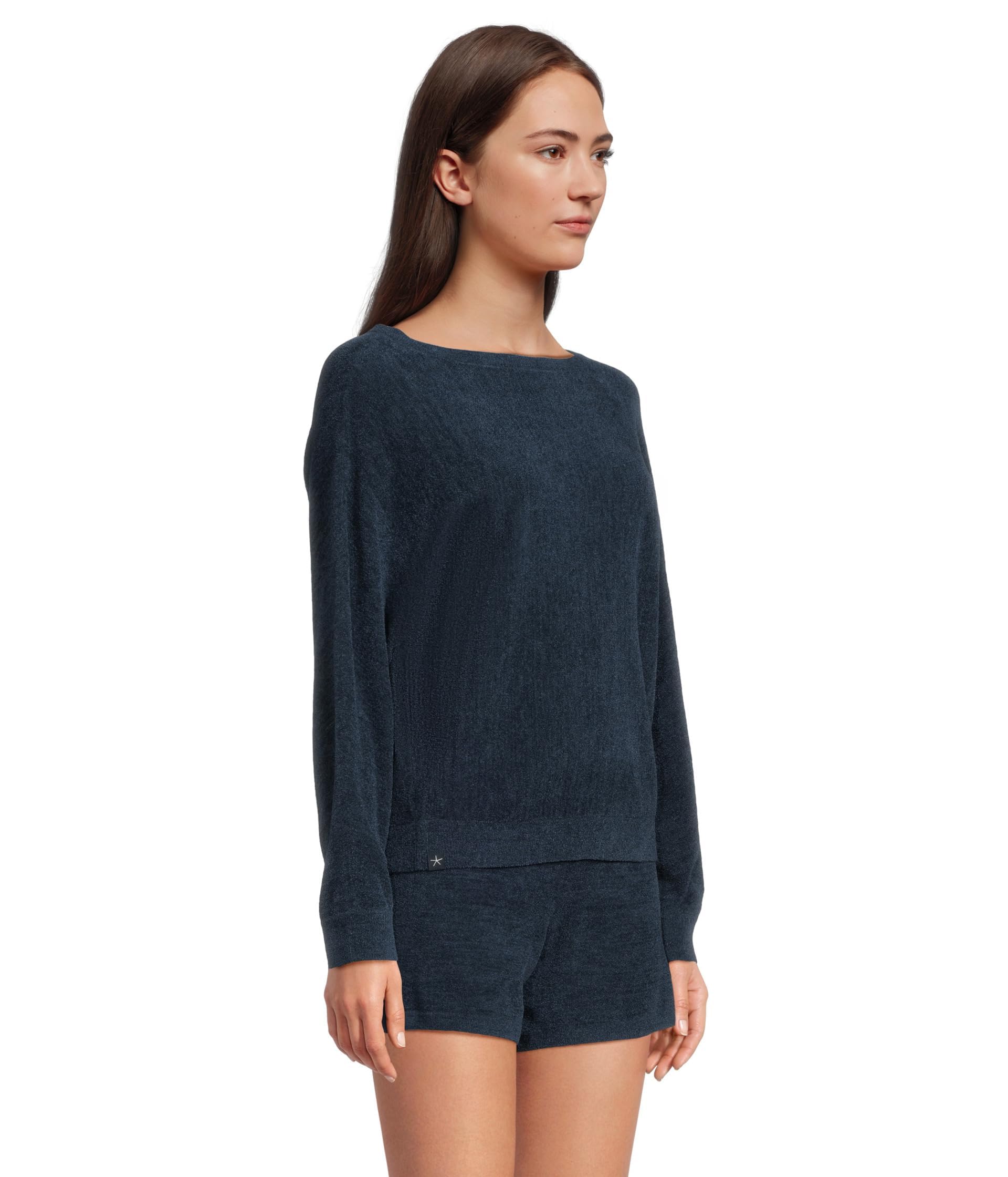 Women's Cozy Knit Boatneck Pullover & Shorts Set