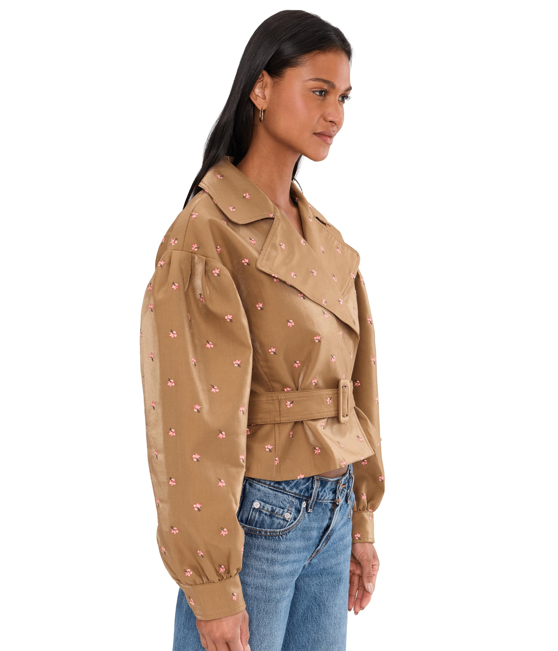 Avec Les Filles Women's Cropped Belted Trench Coat