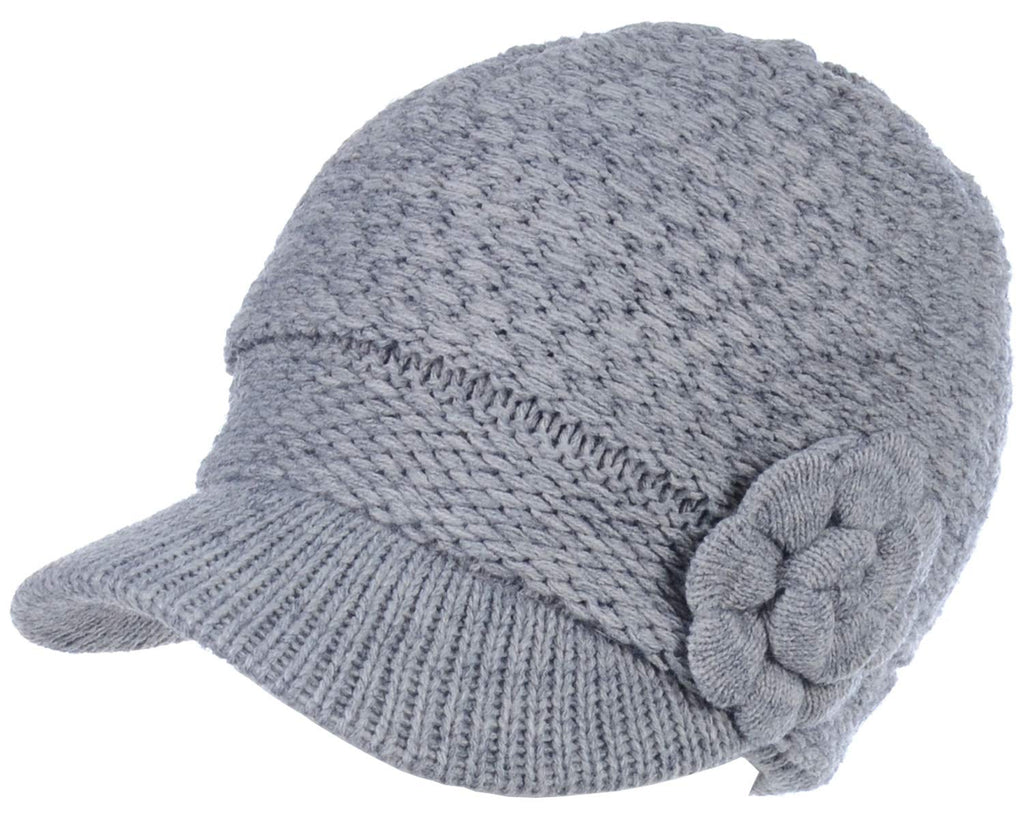 Women's Cable Knit Newsboy Cap with Fleece Lining
