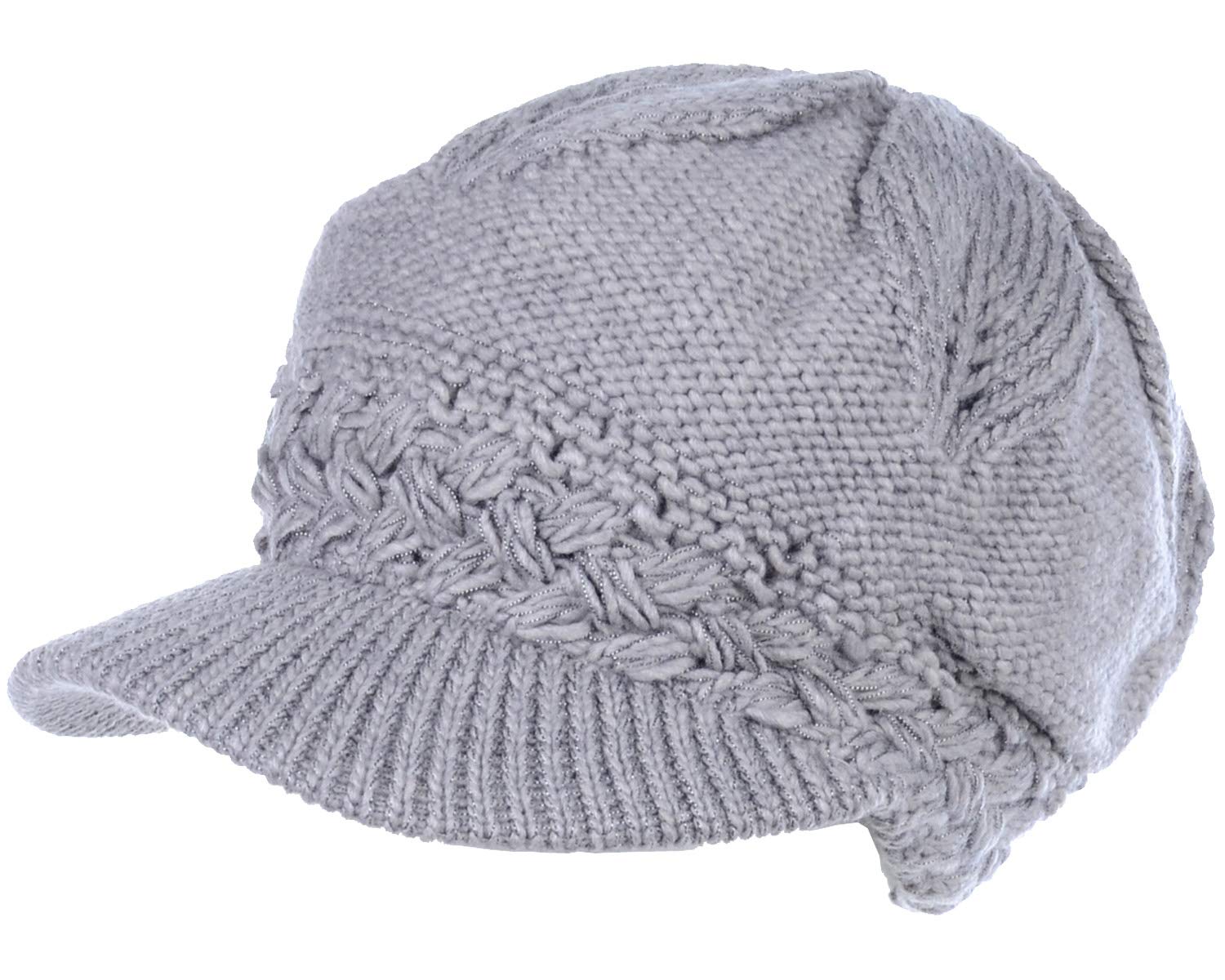 Women's Cable Knit Newsboy Cap with Fleece Lining
