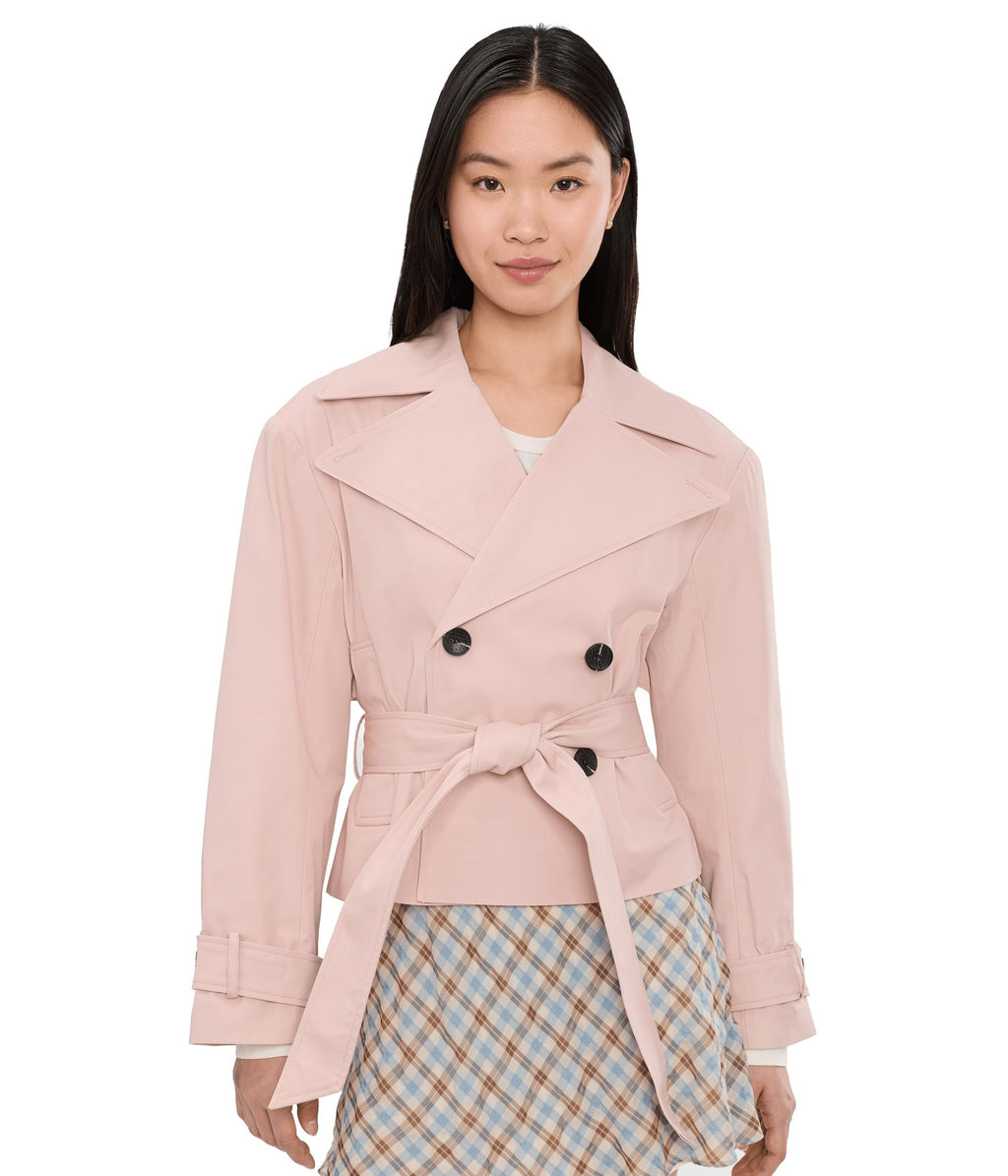 Avec Les Filles Women's Cropped Belted Trench Coat